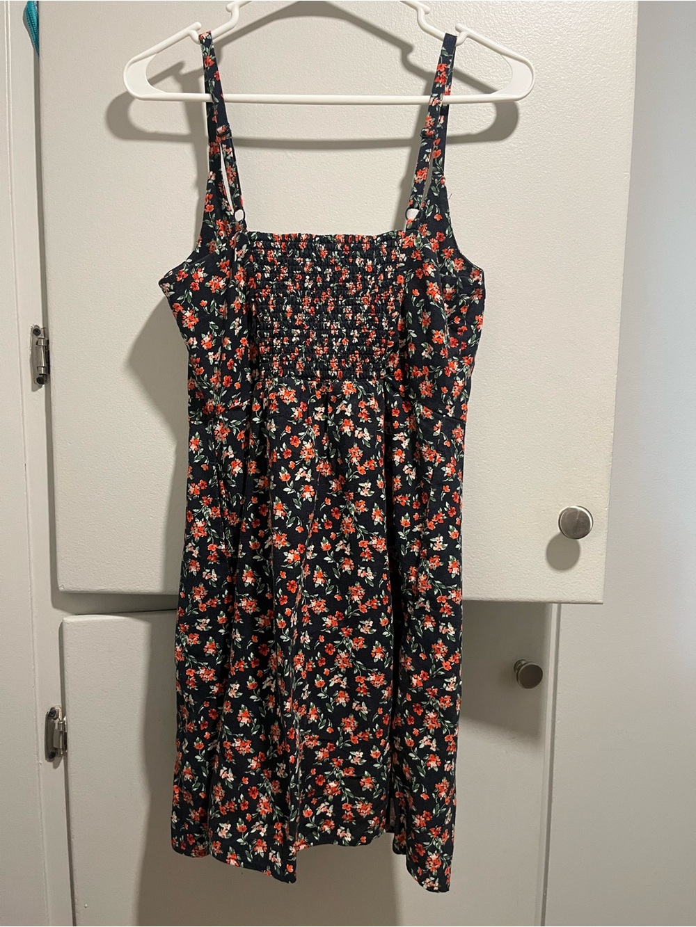 Old Navy Black Floral Slip Dress with Red and Cream Blooms - Picture 3 of 3